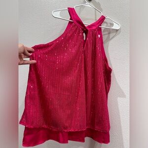 Hot Pink sequin tank top